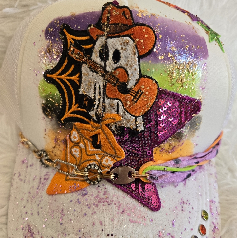 Colorful Halloween Ghost Kids Cap